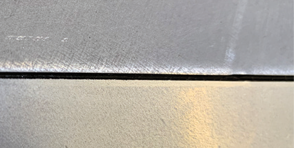 Two aluminum plates next to each other before welding process with multi-spot module by Laserline diode lasers