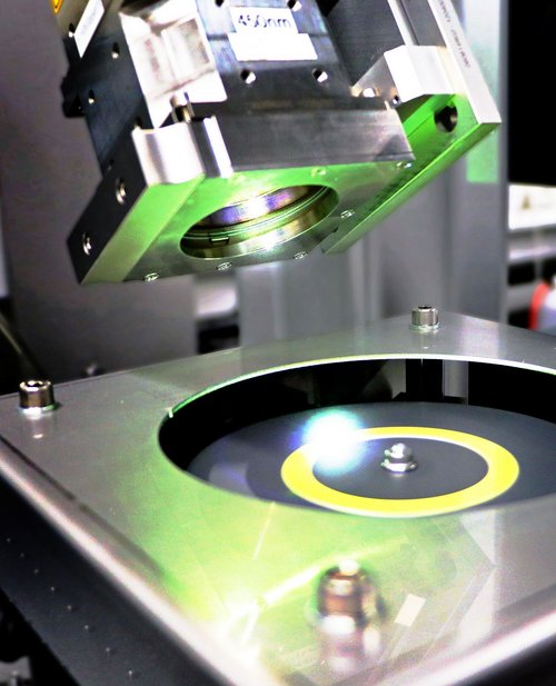 An approach using blue diode lasers on a rotating disc with a ring of phosphor applied by Laserline diode lasers