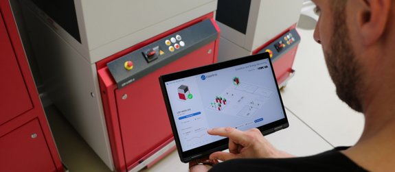 Digital condition monitoring of lasers via tablet by Laserline diode lasers