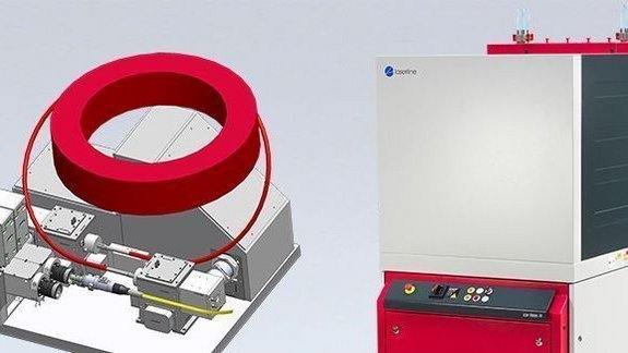 LDF diode laser with beam converter as a 3D graphic and the laser by Laserline diode lasers