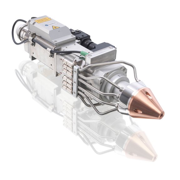 OTS5 optic with multi stream nozzle for laser cladding by Laserline diode lasers