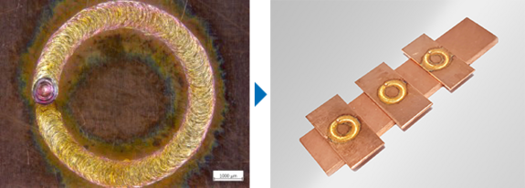 Busbars laser welding process and result by Laserline diode lasers