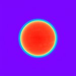 Round spot for welding application from a cladding optic shown as a heatmap by Laserline diode lasers