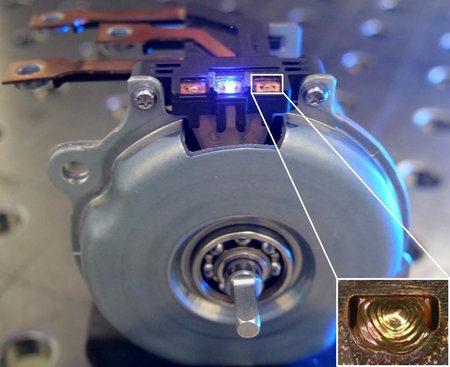 Pin through sheet welding of a small electrical motor by Laserline diode lasers