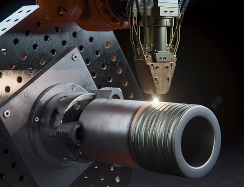 Laser cladding process on a tube in circular motion by Laserline diode lasers