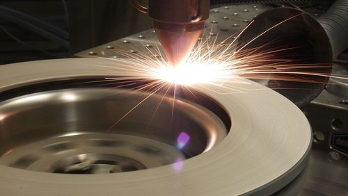 Roating brake disc with laser cladding application by Laserline diode lasers