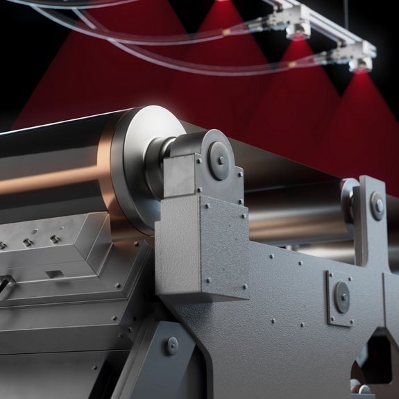 Closeup of the electrodes roll for lithium-ion batteries by Laserline diode lasers